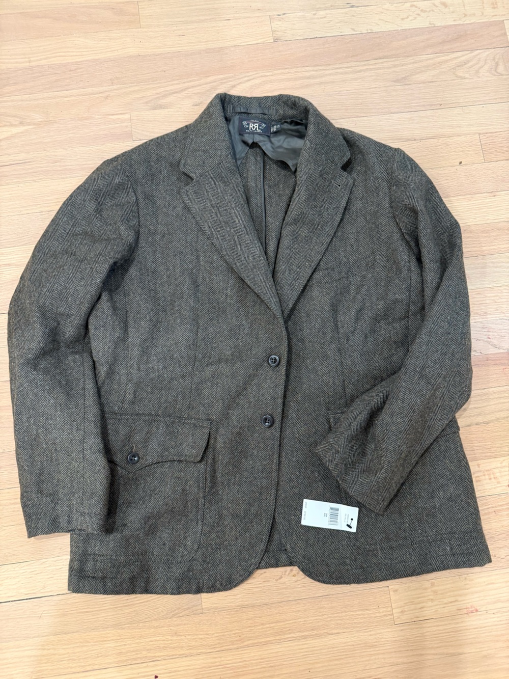 Ralph Lauren Double RL Herringbone Wool Sport Coat - Brown Tweed